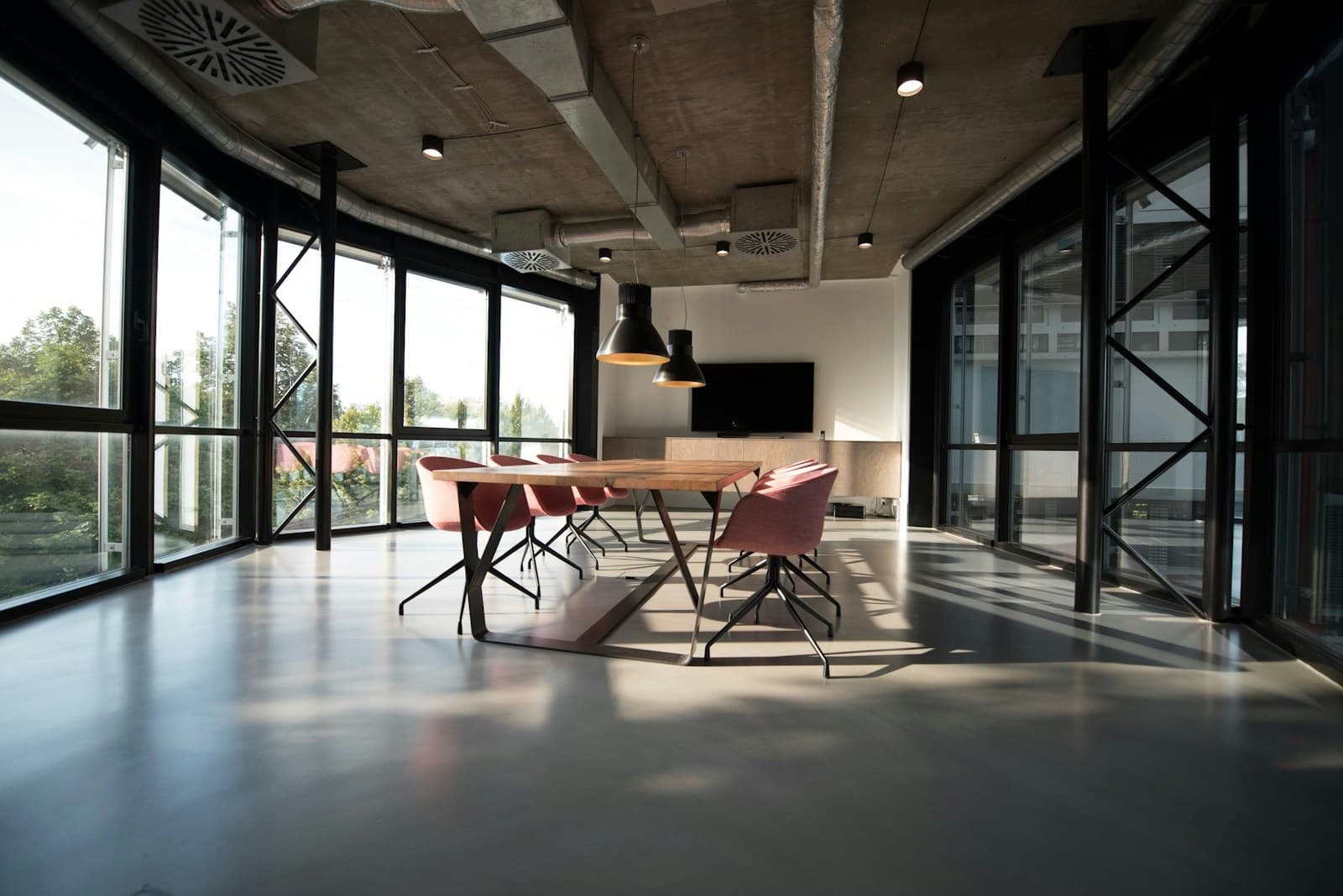 Warm modern office interior